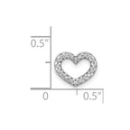 14k White Gold 1/15 carat Diamond Heart Chain Slide