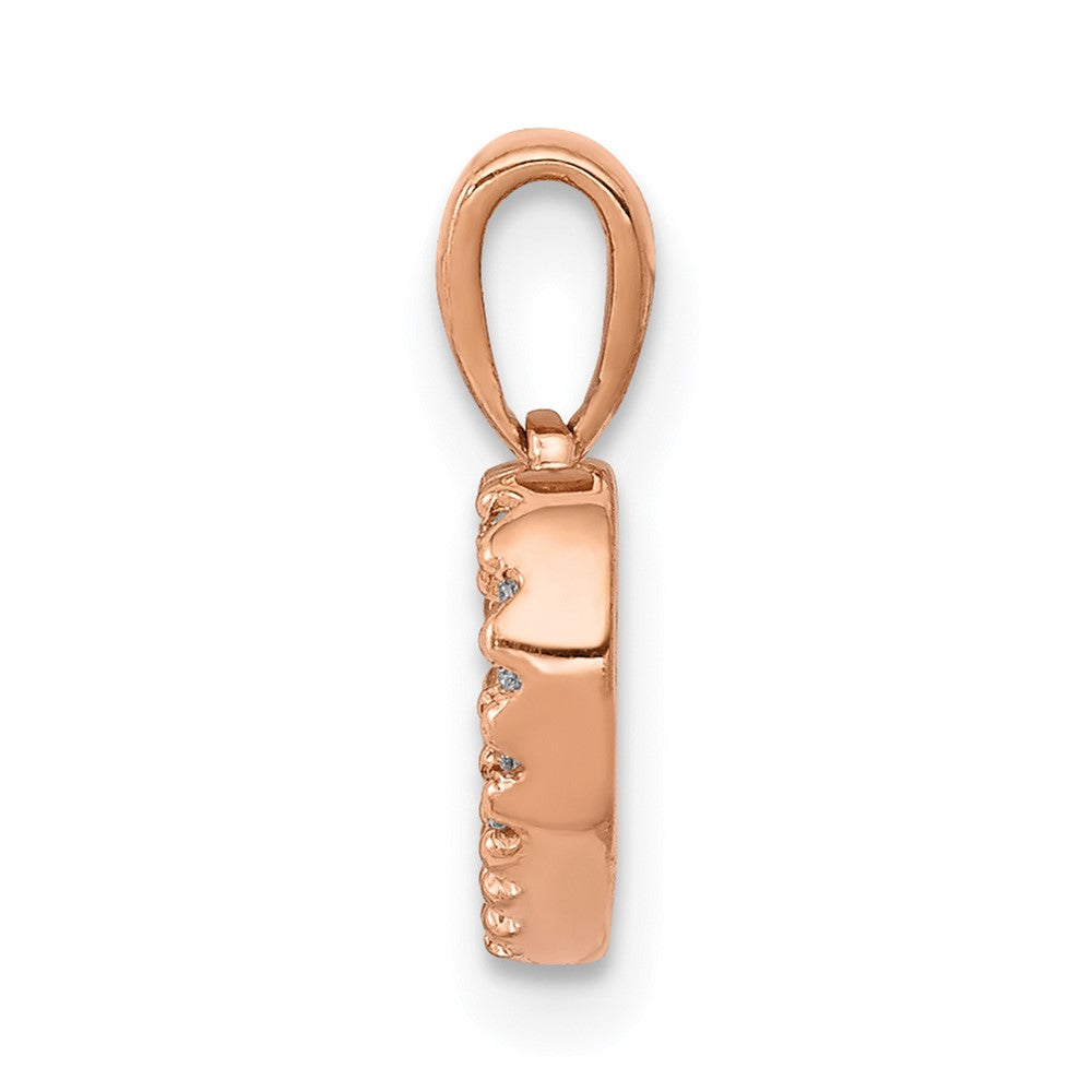 14k Rose Gold .03 carat Diamond Heart Pendant