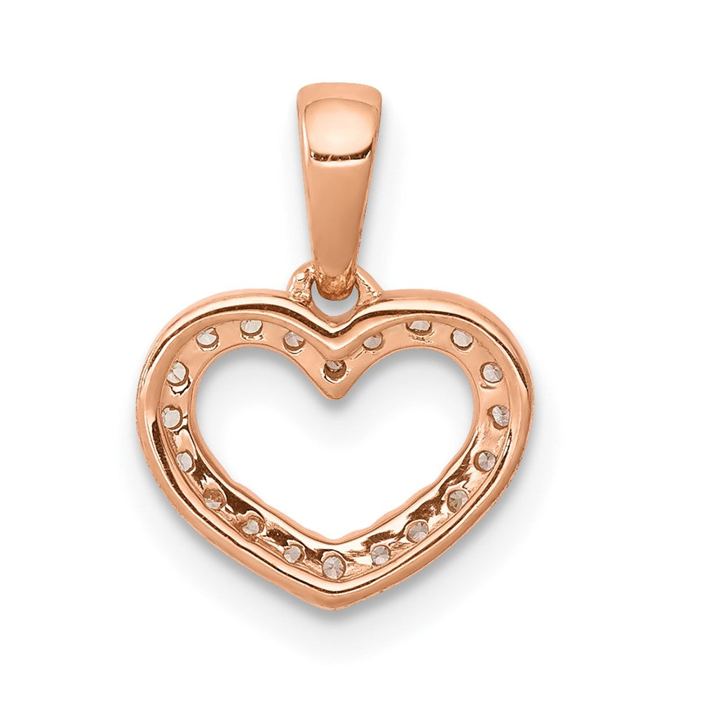14k Rose Gold .03 carat Diamond Heart Pendant