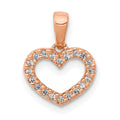14k Rose Gold .03 carat Diamond Heart Pendant