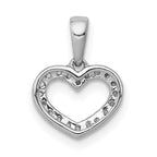 14k White Gold .03 carat Diamond Heart Pendant