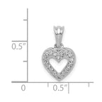 14k White Gold 1/10 carat Diamond Heart Pendant