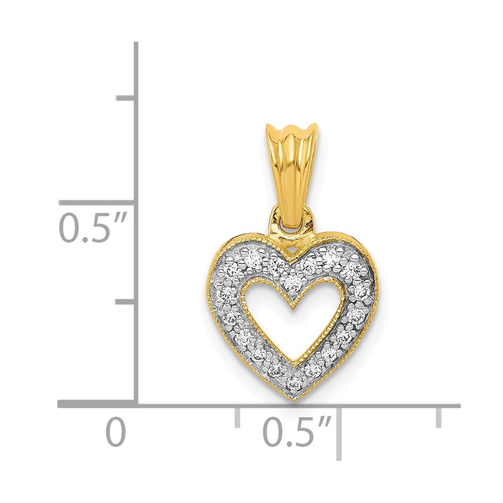 14k 1/10 carat Diamond Heart Pendant