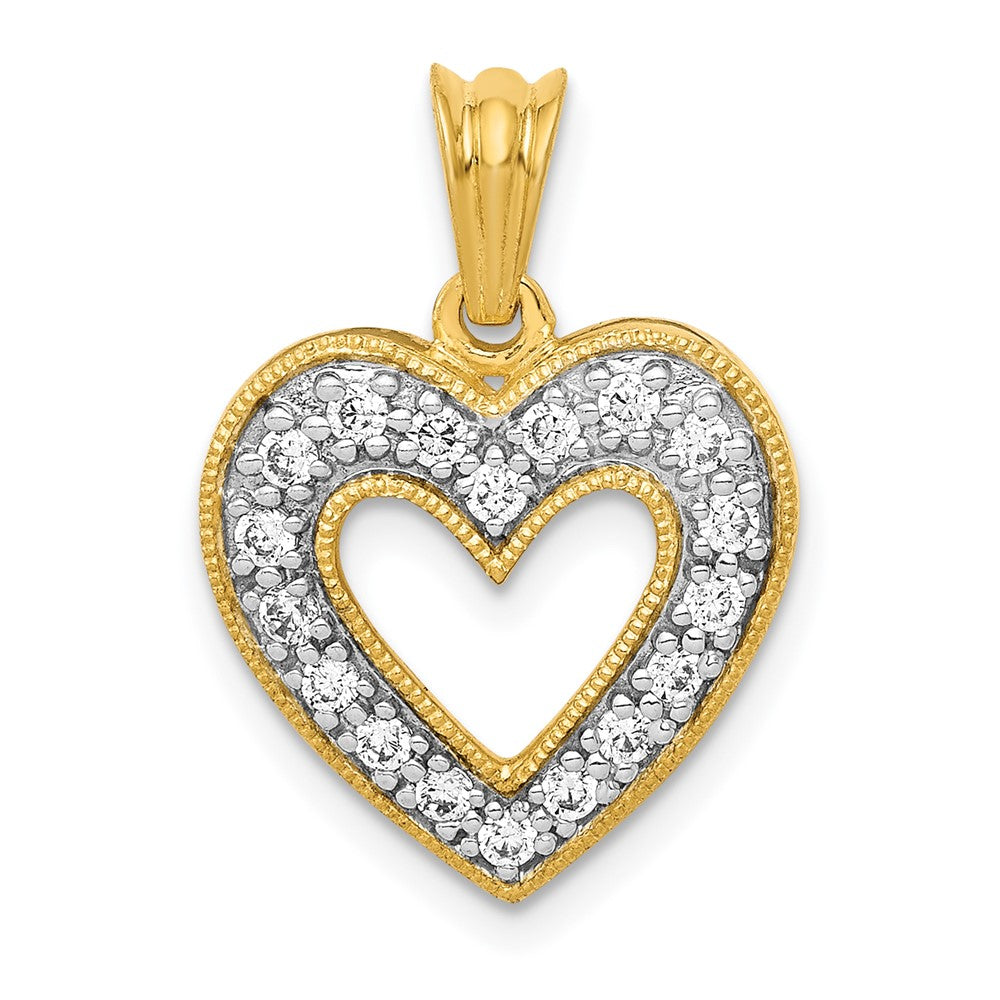 14k 1/4 carat Lab Grown Diamond VS/SI+ G+ Complete Heart Pendant