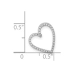 14k White Gold 1/10 carat Diamond Heart Chain Slide