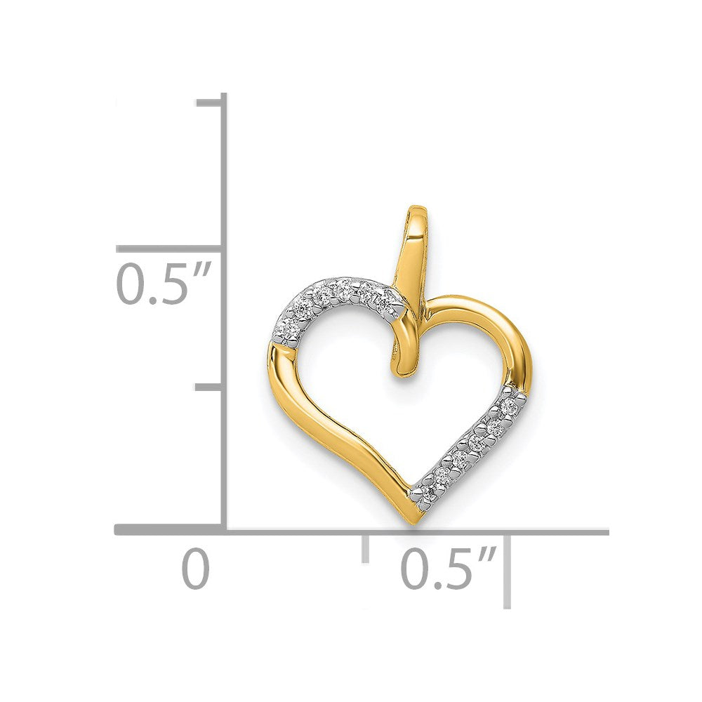 14k 1/20 carat Diamond Heart Pendant