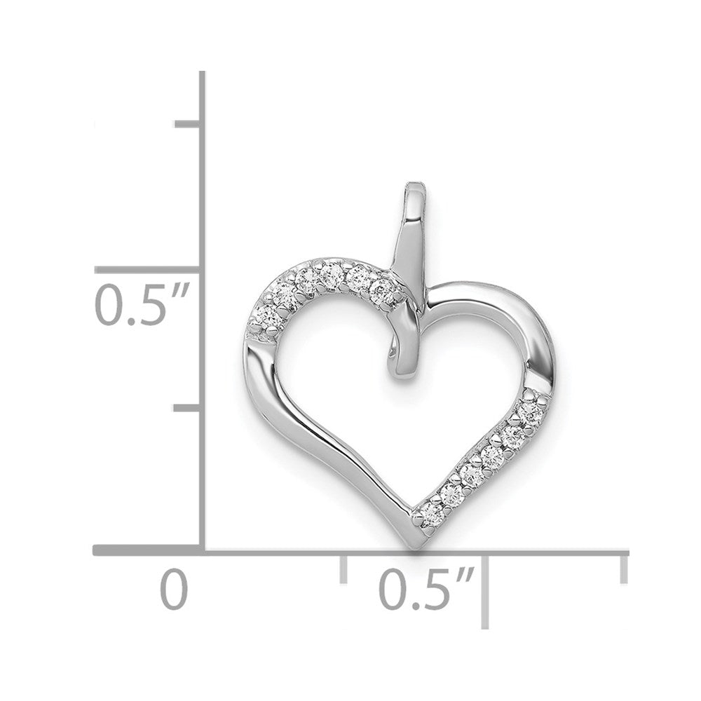 14k White Gold 1/15 carat Diamond Heart Pendant