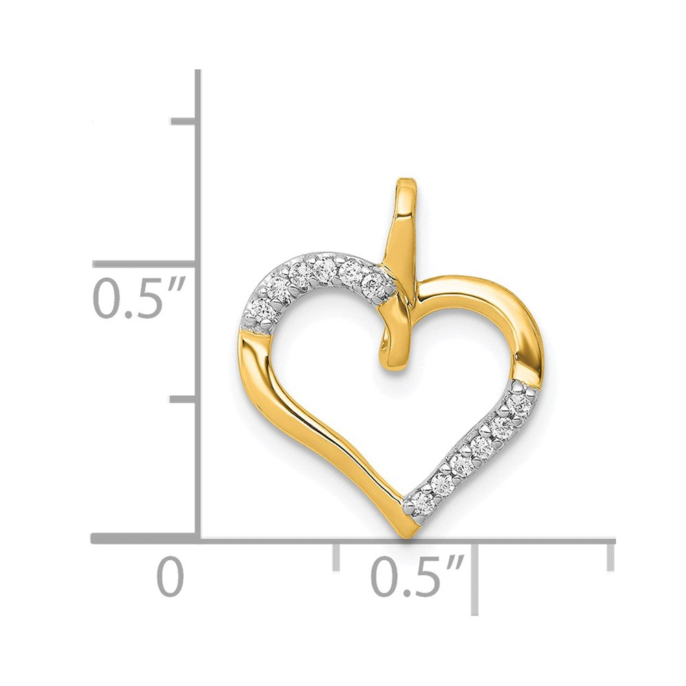 14k 1/15 carat Diamond Heart Pendant