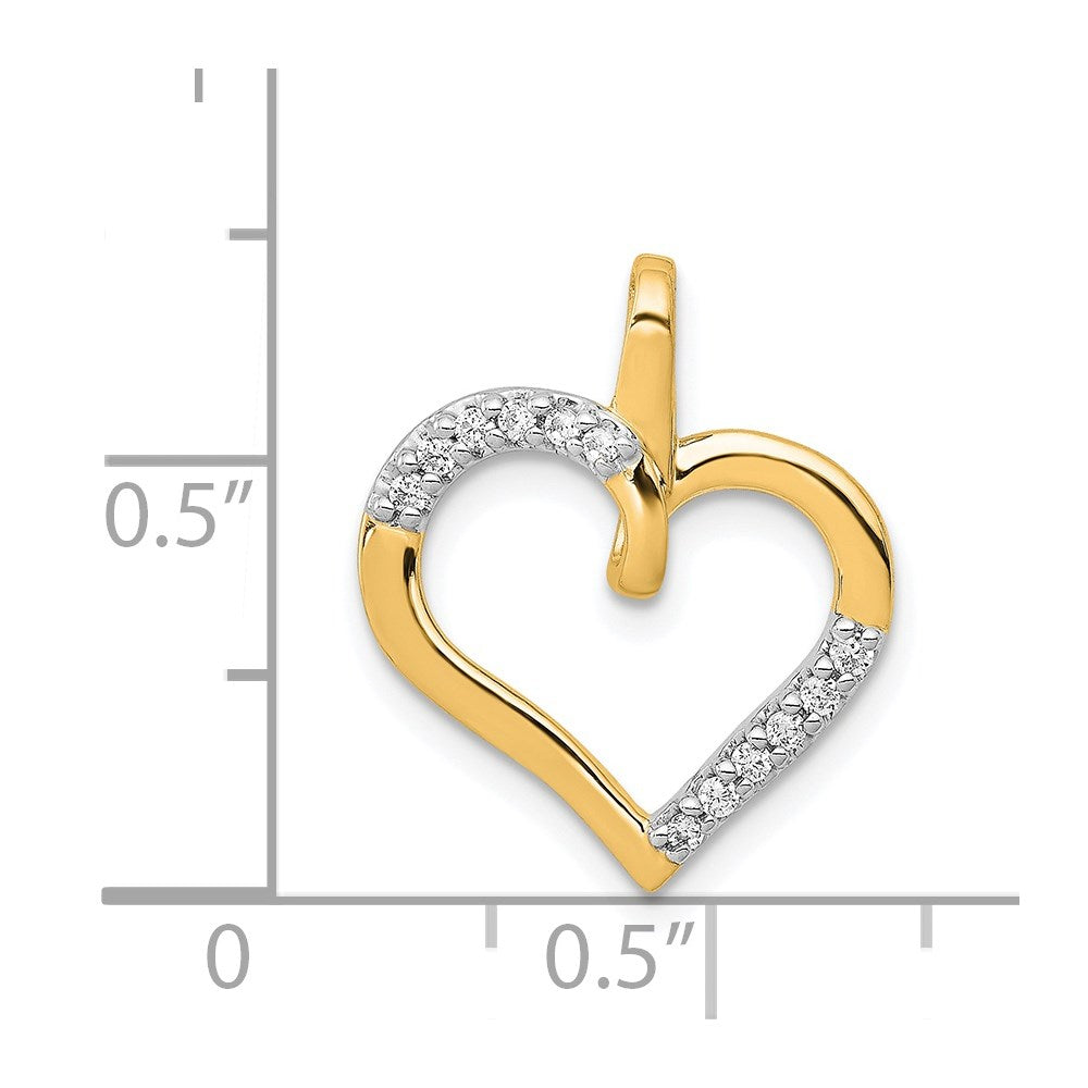 14k 1/10 carat Diamond Heart Pendant