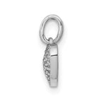 14k White Gold 1/10 carat Pave Diamond Heart Pendant