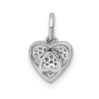 14k White Gold 1/10 carat Pave Diamond Heart Pendant