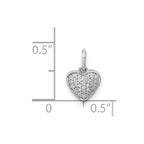 14k White Gold 1/10 carat Pave Diamond Heart Pendant