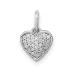 14k White Gold 1/10 carat Pave Diamond Heart Pendant
