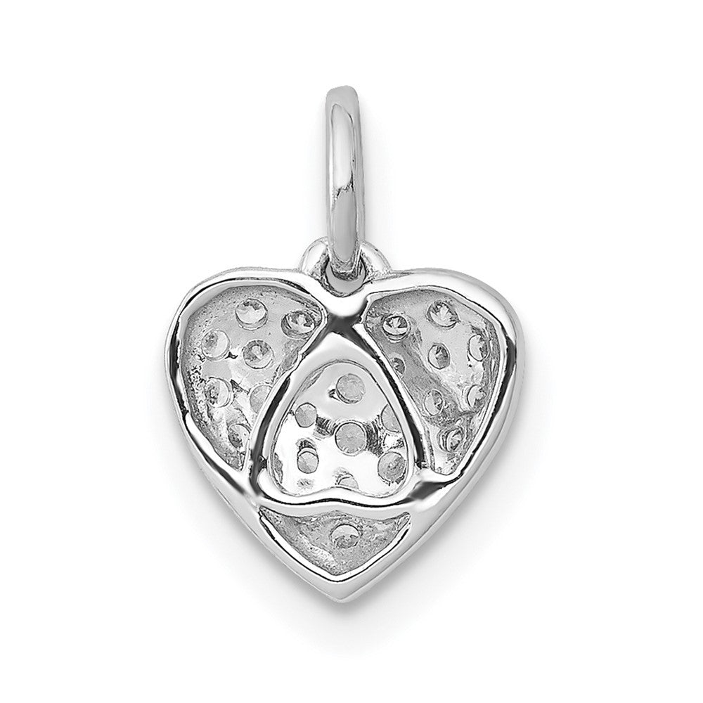 14k White Gold 1/5 carat Pave Diamond Heart Pendant