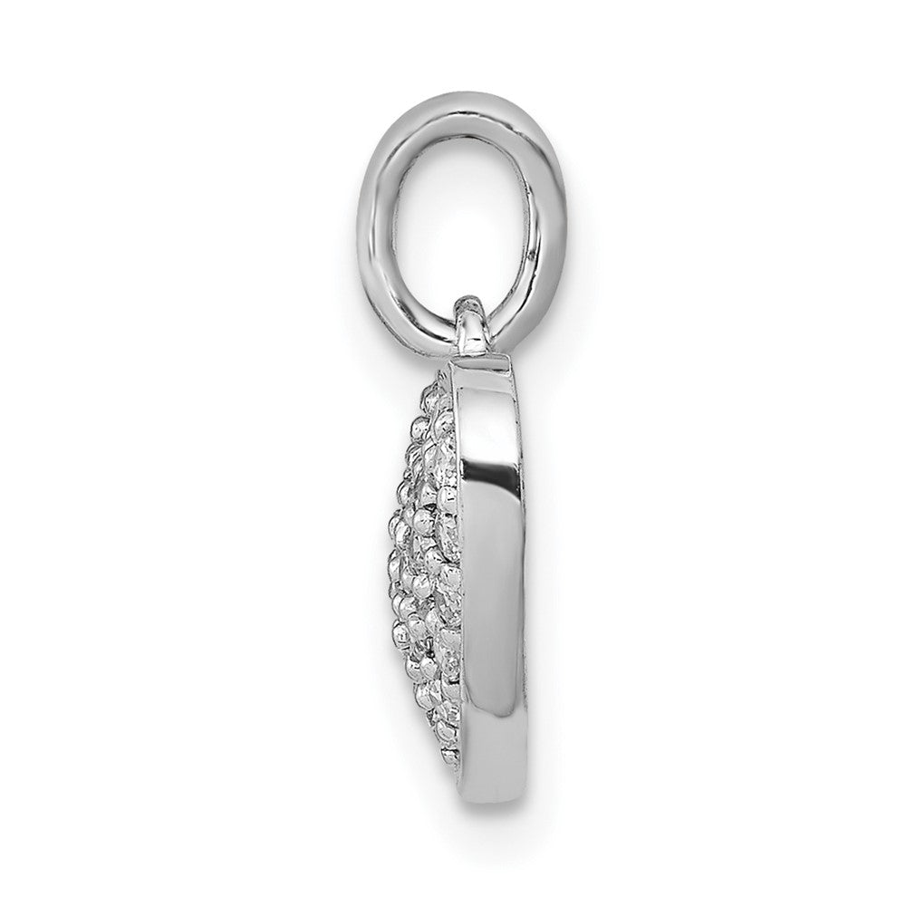 14k White Gold 1/4 carat Pave Diamond Heart Pendant