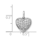 14k White Gold 1/2 carat Pave Diamond Heart Pendant
