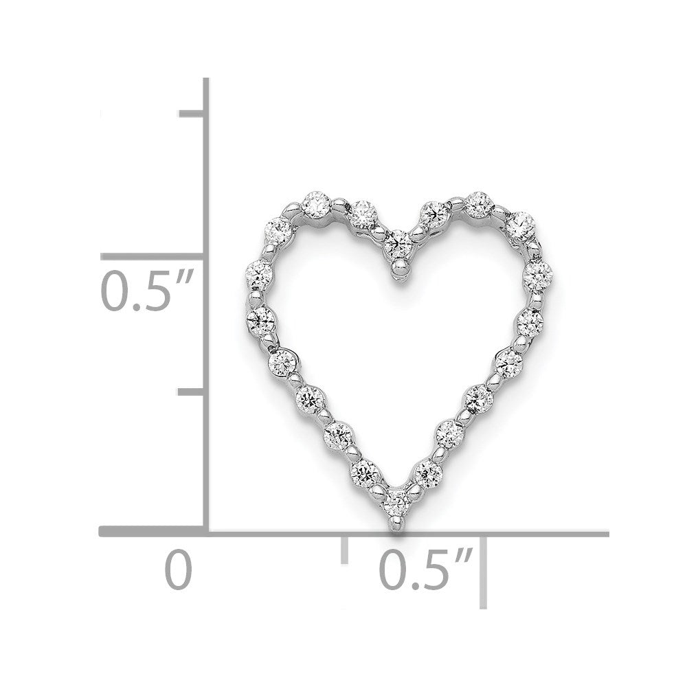 14k White Gold 1/5 carat Diamond Heart Chain Slide