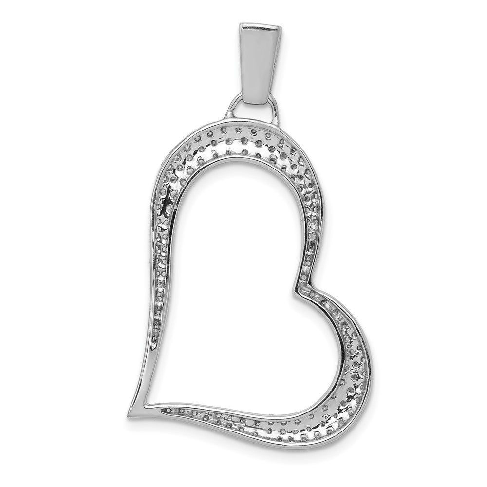 14k White Gold 5/8 carat Diamond Heart Pendant