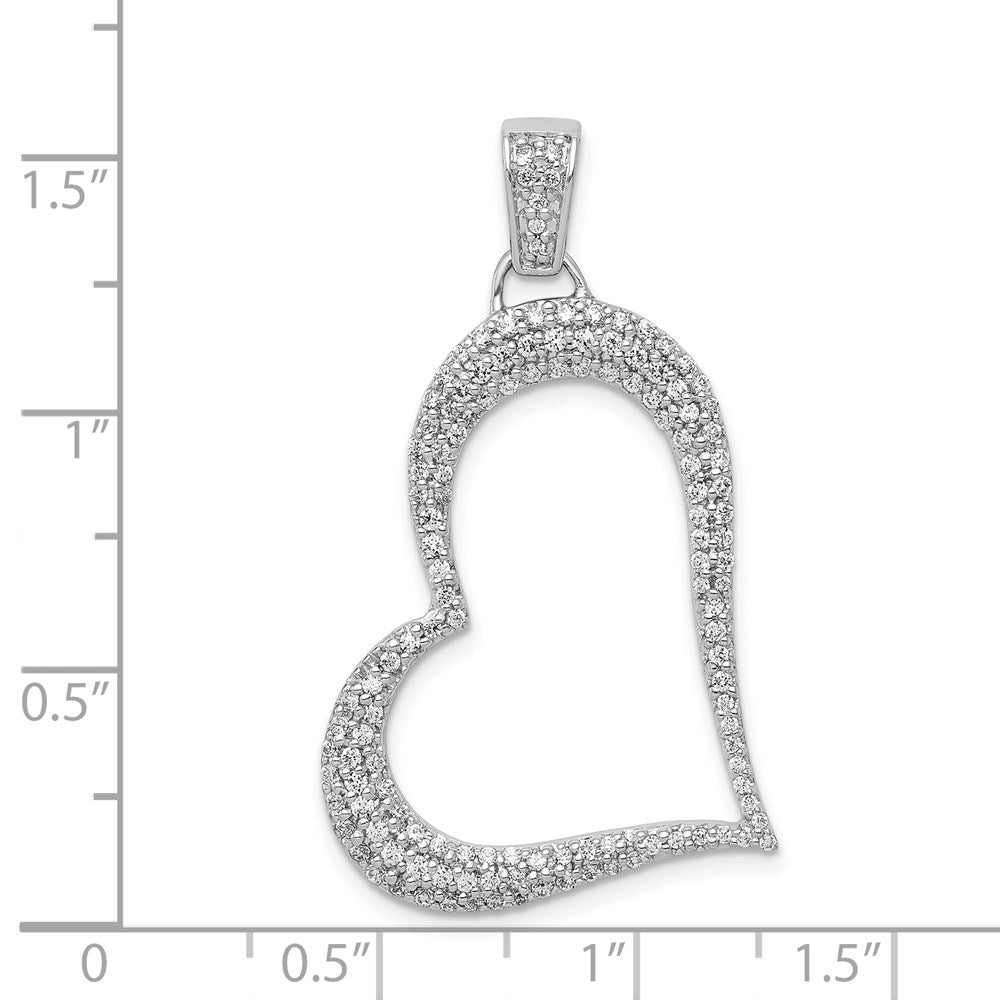 14k White Gold 5/8 carat Diamond Heart Pendant