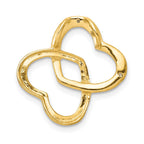 14k and White Rhodium .01 carat Diamond Double Entwined Heart Chain Slide