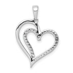 14k White Gold 1/10 carat Diamond Heart Pendant
