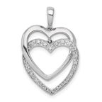 14k White Gold 1/10 carat Diamond Entwined Hearts Pendant