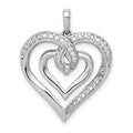 14k White Gold 1/6 carat Diamond Entwined Heart Pendant