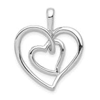 14k White Gold 1/10 carat Diamond Double Heart Pendant