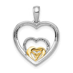 14k Two-Tone 1/15 carat Diamond Triple Heart Pendant