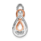 14k White and Rose Gold 1/15 carat Diamond Double Infinity Chain Slide