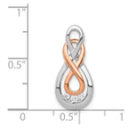 14k White and Rose Gold 1/15 carat Diamond Double Infinity Chain Slide