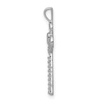 14k White Gold 1/15 carat Diamond Club Key Pendant