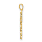 14k 1/8 carat AA Diamond Latin Cross Pendant