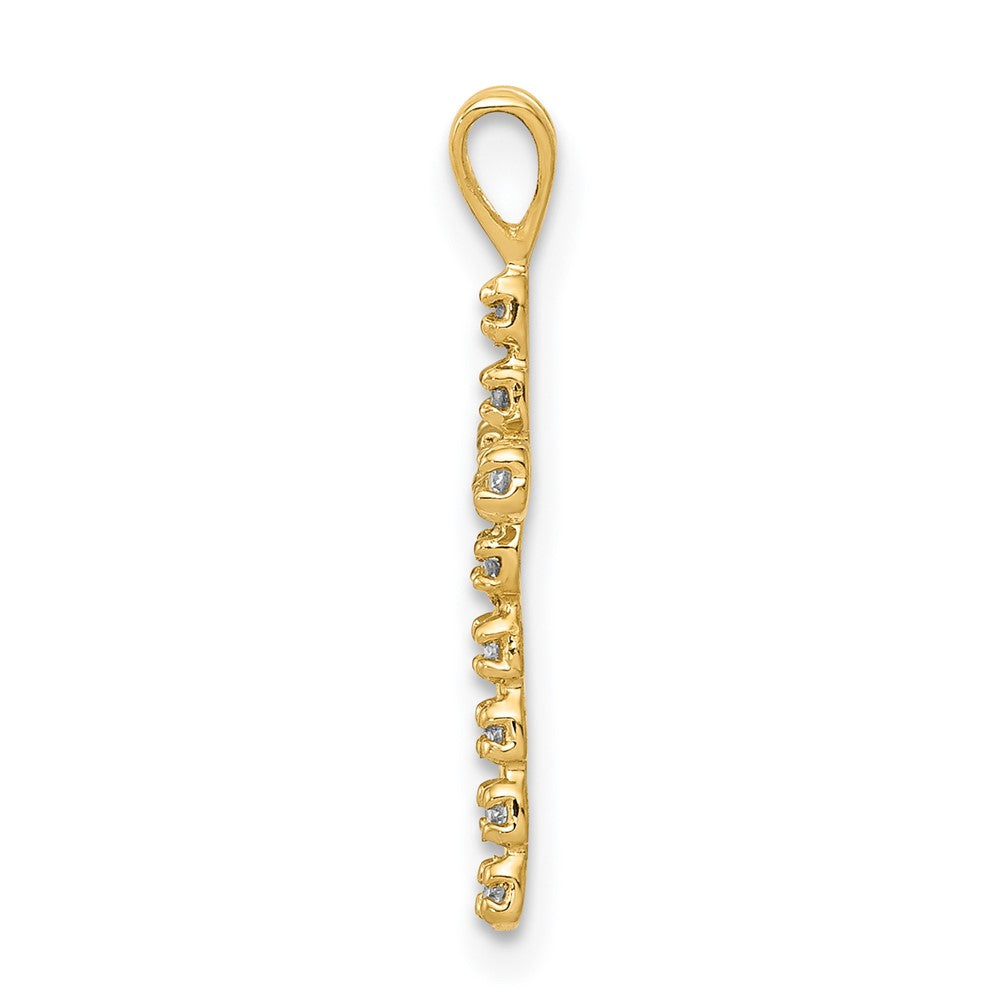 14k 1/8 carat AA Diamond Latin Cross Pendant