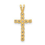 14k 1/8 carat AA Diamond Latin Cross Pendant