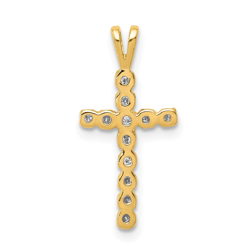 14k 1/8 carat AA Diamond Latin Cross Pendant