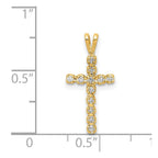 14k 1/8 carat AA Diamond Latin Cross Pendant