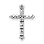 14k White Gold 1/4 carat AA Diamond Cross Chain Slide