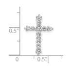 14k White Gold 1/4 carat AA Diamond Cross Chain Slide