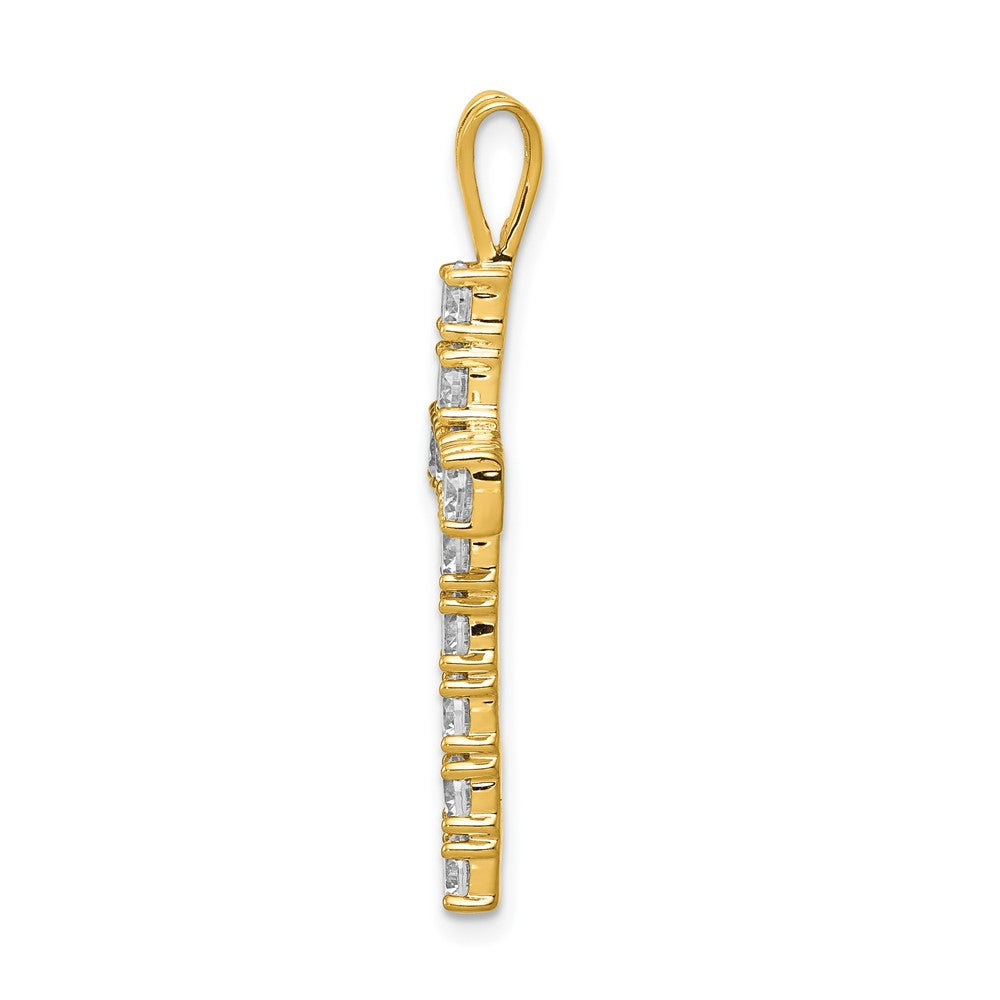 14k 1.25 carat AA Diamond Latin Cross Pendant