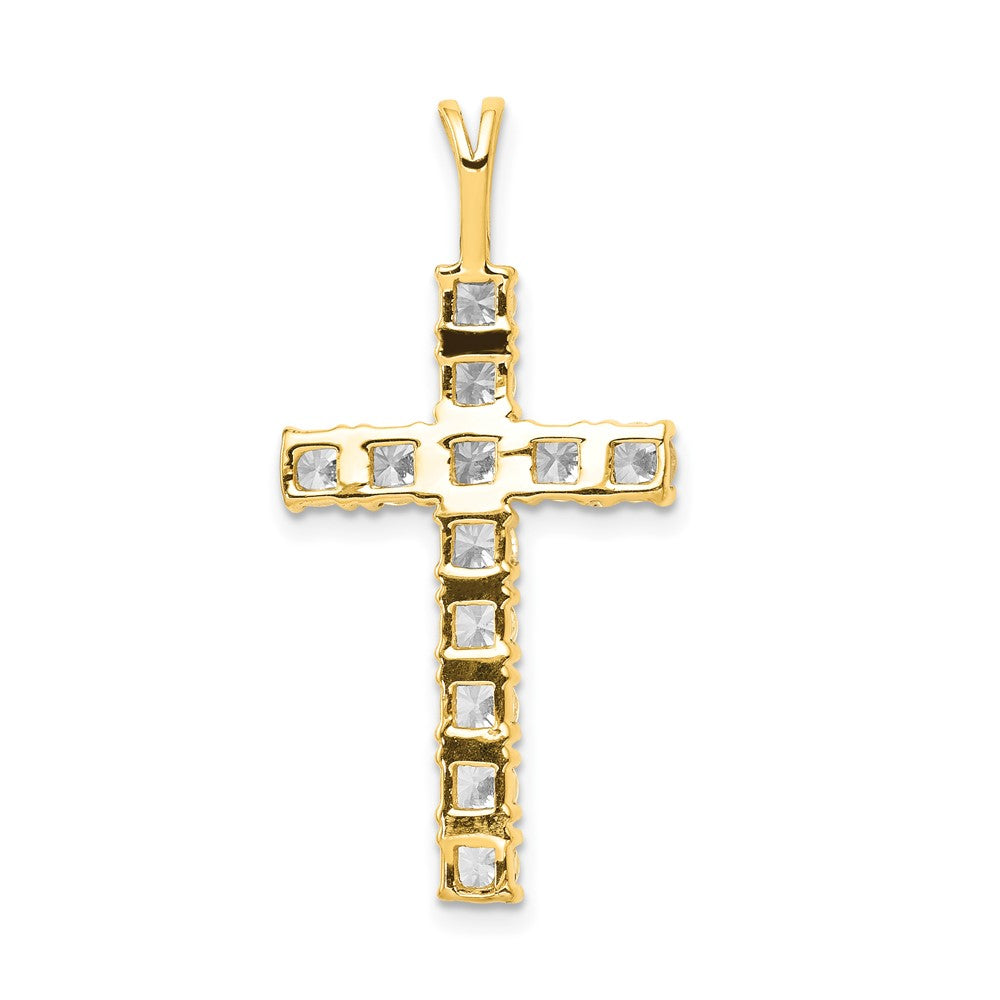 14k 1.25 carat AA Diamond Latin Cross Pendant