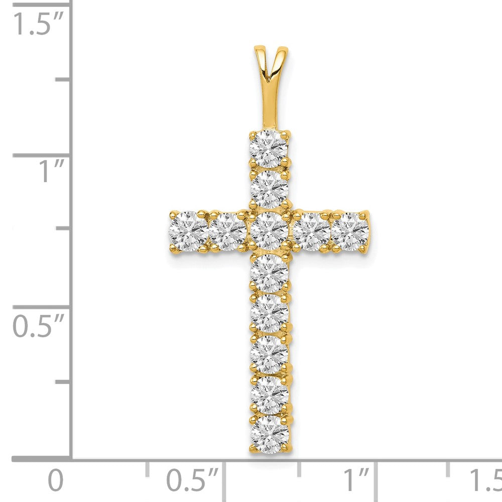 14k 1.25 carat AA Diamond Latin Cross Pendant