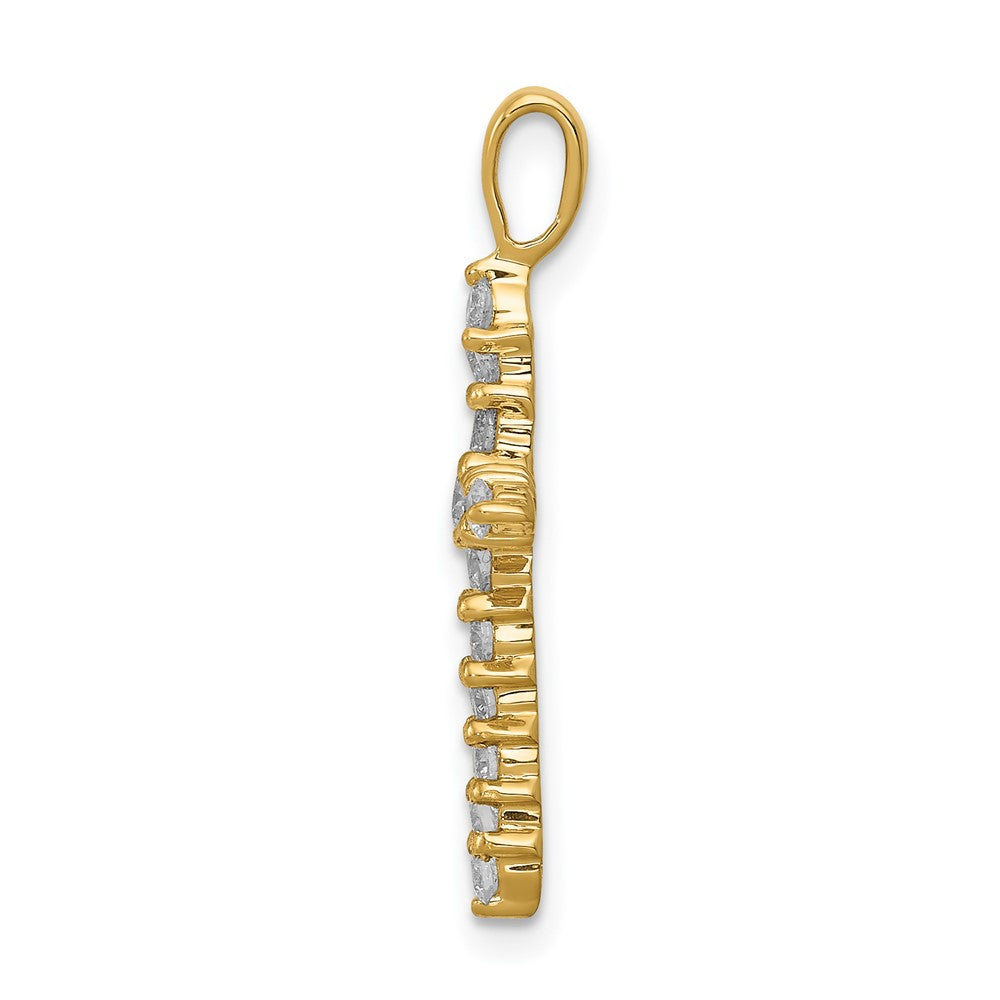 14k 1/2 carat AA Diamond Cross Pendant
