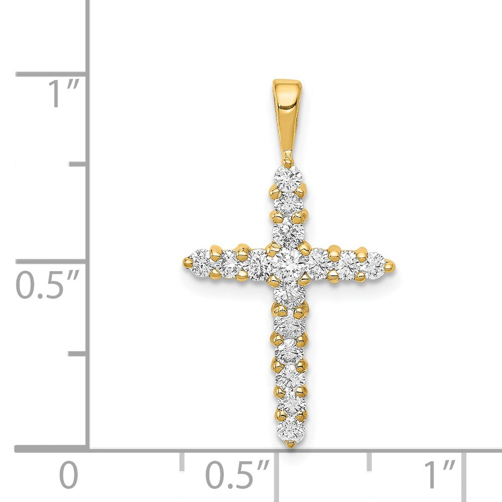 14k 1/2 carat AA Diamond Cross Pendant