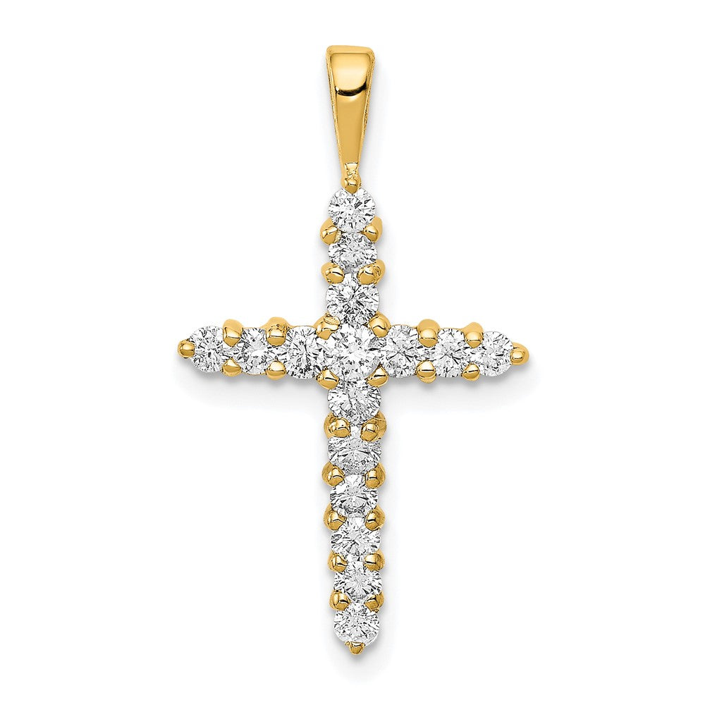 14k 1/2 carat AA Diamond Cross Pendant