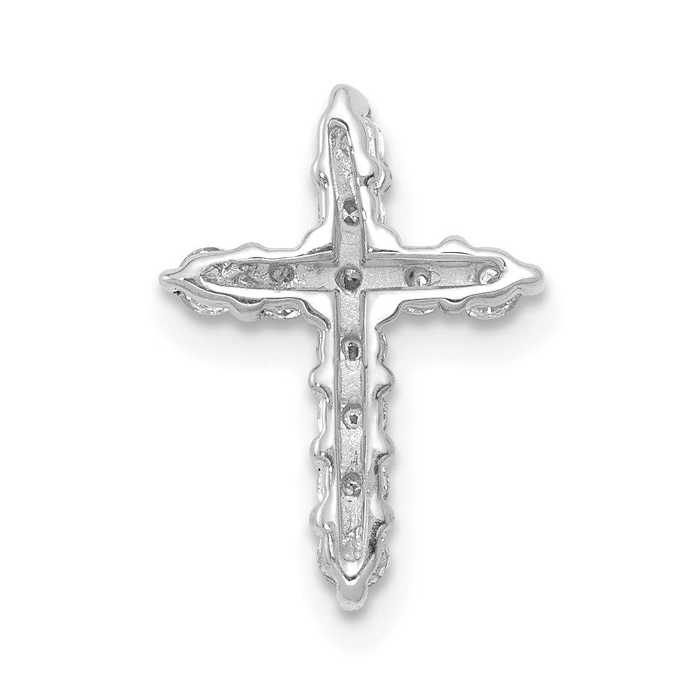 14k White Gold 1/3 carat AA Diamond Cross Chain Slide