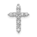 14k White Gold 1/3 carat AA Diamond Cross Chain Slide