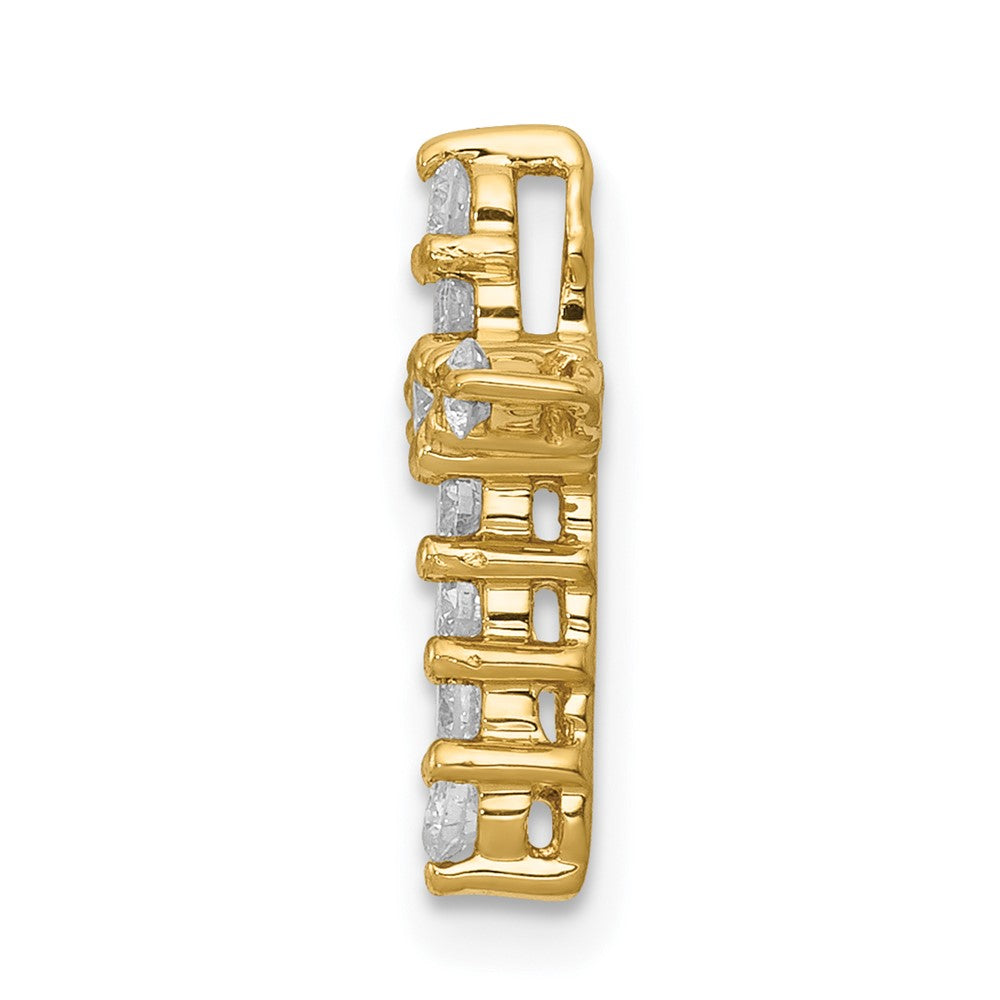 14k 1/3 carat AA Diamond Cross Chain Slide