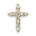 14k 1/3 carat AA Diamond Cross Chain Slide