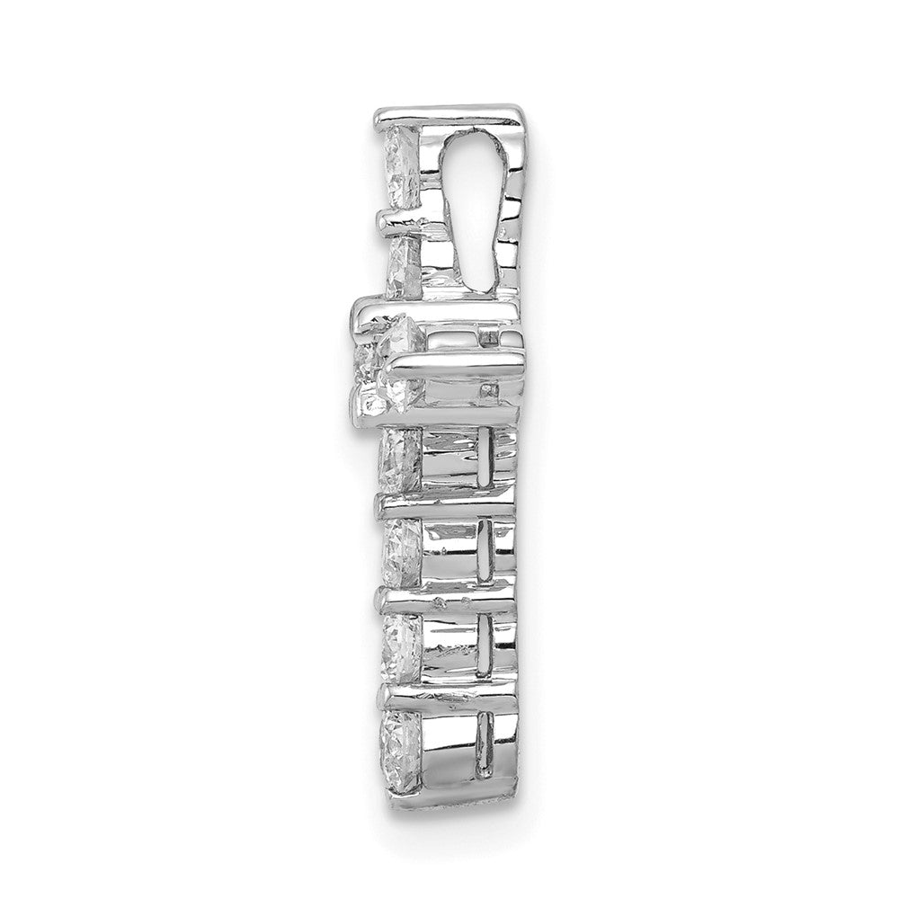 14k White Gold 3/4 carat AA Diamond Cross Chain Slide